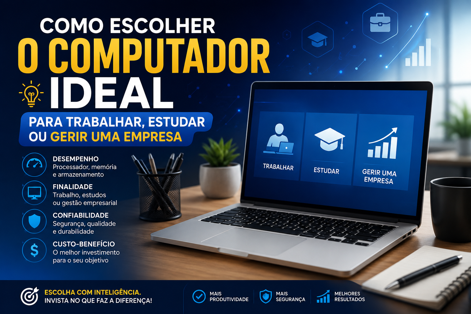COMO ESCOLHER O COMPUTADOR IDEAL PARA TRABALHAR, ESTUDAR OU GERIR UMA EMPRESA